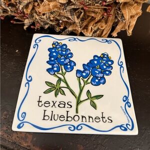 Brand NWT Blue and Green Texas Bluebonnets Trivet Hot Plate
